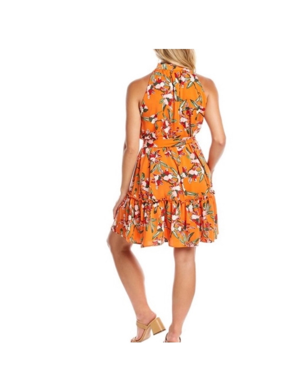 SAM EDELMAN Halter Floral-Print Dress Sz XS